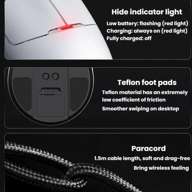 Ajazz NearLink / Kabelgebundene / Bluetooth Tri-Mode Maus, AJ159 NL 400mAh PAW3311 Weiß, AJ159 NL 800mAh PAW3311 Schwarz, AJ159 NL 800mAh PAW3311 Weiß, AJ159 NL P 800mAh PAW3395 Schwarz, AJ159 NL P 800mAh PAW3395 Weiß