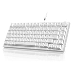 Ajazz AK820 Hot Swappable Wired Mechanical Keyboard With Light, Green Switch Ice Blue Light White, Red Switch White Light Black, AS Red Switch White Light Gray White, HP Switch White Light White Gray, Sea Salt Switch RGB Purple White Blue              ...