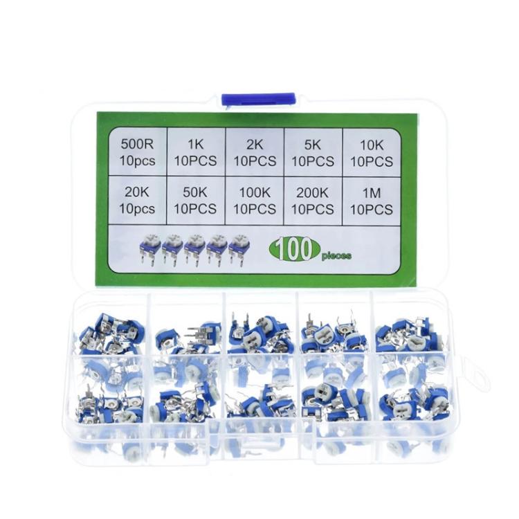 100 Stück / Set Einstellbarer Widerstandskasten Kit, 100 Stück / Set