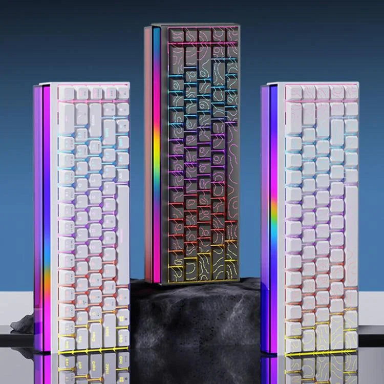 NACODEX NK68 Magnetische Achse Mechanische Dazzle Color Kabeltastatur Office Computer Gaming 68 Tasten Tastatur, Gewöhnliches Weiß, Konturlinie Weiß, Konturlinie Schwarz
