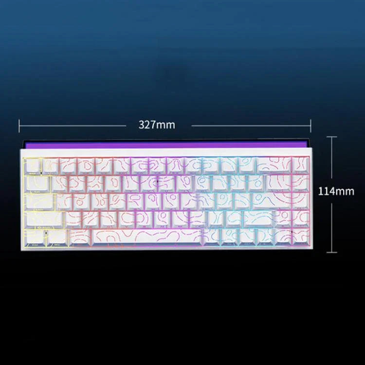 NACODEX NK68 Magnetische Achse Mechanische Dazzle Color Kabeltastatur Office Computer Gaming 68 Tasten Tastatur, Gewöhnliches Weiß, Konturlinie Weiß, Konturlinie Schwarz