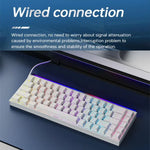 NACODEX NK68 Magnetische Achse Mechanische Dazzle Color Kabeltastatur Office Computer Gaming 68 Tasten Tastatur, Gewöhnliches Weiß, Konturlinie Weiß, Konturlinie Schwarz