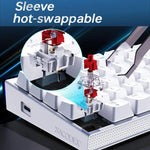 NACODEX NK68 Magnetische Achse Mechanische Dazzle Color Kabeltastatur Office Computer Gaming 68 Tasten Tastatur, Gewöhnliches Weiß, Konturlinie Weiß, Konturlinie Schwarz