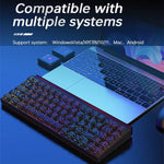 NACODEX NK68 Magnetische Achse Mechanische Dazzle Color Kabeltastatur Office Computer Gaming 68 Tasten Tastatur, Gewöhnliches Weiß, Konturlinie Weiß, Konturlinie Schwarz