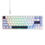 Ajazz AK680 MAX Magnetische Schaft Mechanische Kabeltastatur mit RGB-Beleuchtung, Schwarz, Weiß, Schwarz Grau Gelb, Blau Weiß Dunkelblau, Seitenbeschriftung Gradient Pink, Konturlinie Schwarz, Konturlinie Weiß