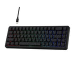 Ajazz AK680 MAX Magnetische Schaft Mechanische Kabeltastatur mit RGB-Beleuchtung, Schwarz, Weiß, Schwarz Grau Gelb, Blau Weiß Dunkelblau, Seitenbeschriftung Gradient Pink, Konturlinie Schwarz, Konturlinie Weiß