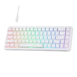 Ajazz AK680 MAX Magnetische Schaft Mechanische Kabeltastatur mit RGB-Beleuchtung, Schwarz, Weiß, Schwarz Grau Gelb, Blau Weiß Dunkelblau, Seitenbeschriftung Gradient Pink, Konturlinie Schwarz, Konturlinie Weiß