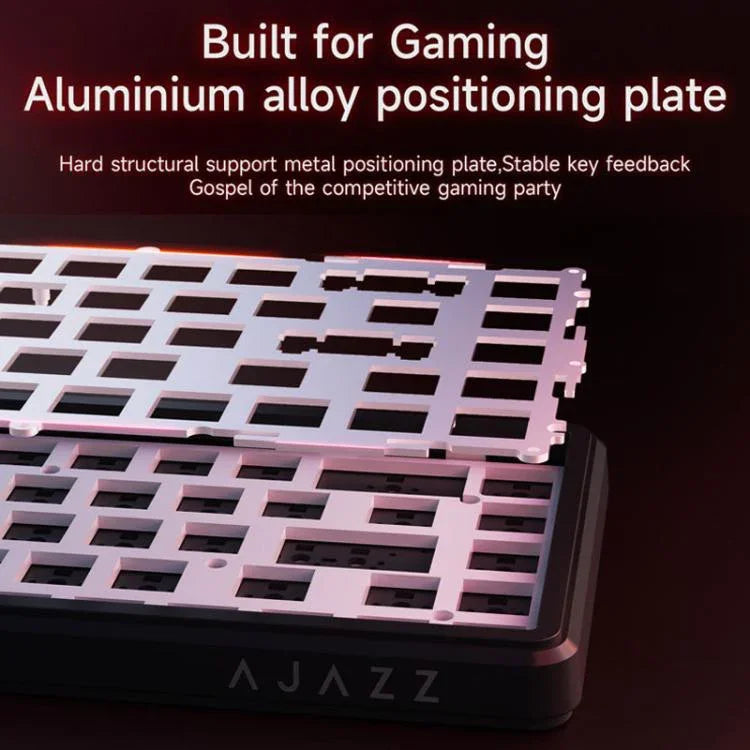 Ajazz AK680 MAX Magnetische Schaft Mechanische Kabeltastatur mit RGB-Beleuchtung, Schwarz, Weiß, Schwarz Grau Gelb, Blau Weiß Dunkelblau, Seitenbeschriftung Gradient Pink, Konturlinie Schwarz, Konturlinie Weiß