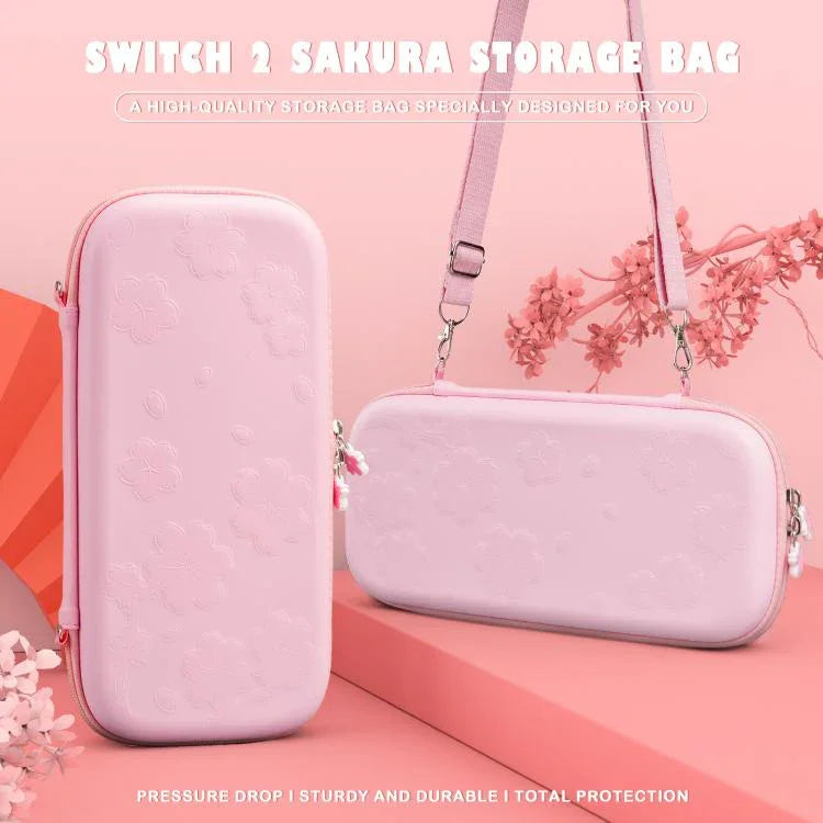 Für Nintendo Switch 2 Sakura Print Umhängetasche Tragbare Handheld Schulter-Tragetasche, Tragetasche