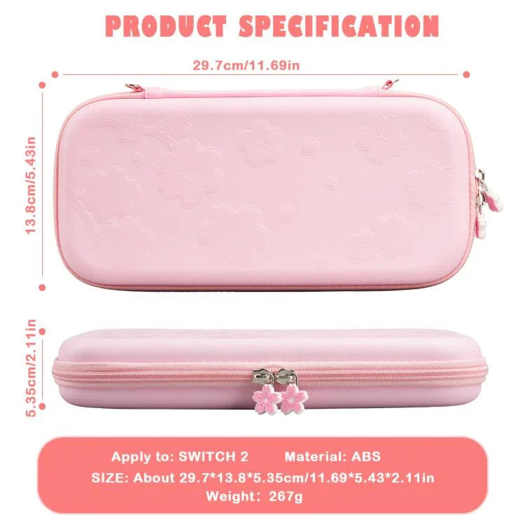 Für Nintendo Switch 2 Sakura Print Umhängetasche Tragbare Handheld Schulter-Tragetasche, Tragetasche