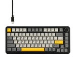 Ajazz AK820 MAX Hot-swap Gasket 75 Mechanische Tastatur mit RGB-Beleuchtung, Tri-mode Ice Cream Schalter Schwarz Grau Gelb, Kabelgebundener Magnetic Schalter Schwarz Grau Gelb, Kabelgebundener Magnetic Schalter Seitenbeschriftet Gradient Grau
