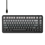 Ajazz AK820 MAX Hot-swap Gasket 75 Mechanische Tastatur mit RGB-Beleuchtung, Tri-mode Ice Cream Schalter Schwarz Grau Gelb, Kabelgebundener Magnetic Schalter Schwarz Grau Gelb, Kabelgebundener Magnetic Schalter Seitenbeschriftet Gradient Grau