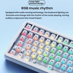 Ajazz AK820 MAX Hot-swap Gasket 75 Mechanische Tastatur mit RGB-Beleuchtung, Tri-mode Ice Cream Schalter Schwarz Grau Gelb, Kabelgebundener Magnetic Schalter Schwarz Grau Gelb, Kabelgebundener Magnetic Schalter Seitenbeschriftet Gradient Grau