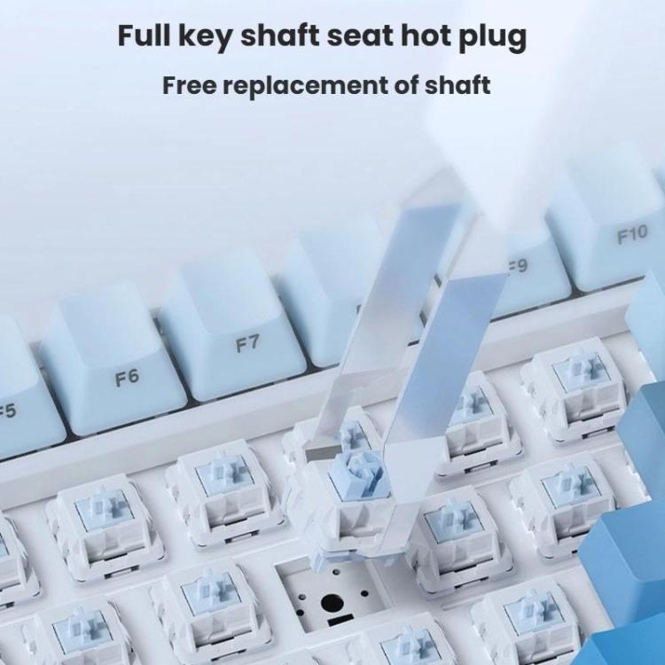 Ajazz AK820 MAX Hot-swap Gasket 75 Mechanische Tastatur mit RGB-Beleuchtung, Tri-mode Ice Cream Schalter Schwarz Grau Gelb, Kabelgebundener Magnetic Schalter Schwarz Grau Gelb, Kabelgebundener Magnetic Schalter Seitenbeschriftet Gradient Grau