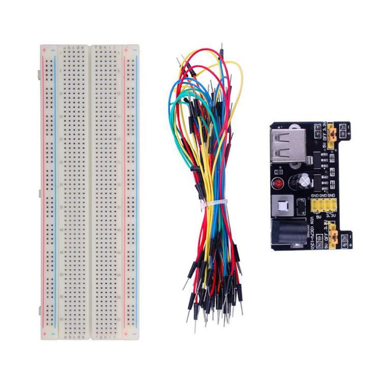 MB-102 Breadboard mit 830 Löchern + Strommodul + 65 Breadboard-Kabel