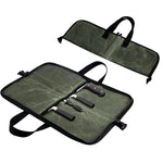 Campingmesser-Organizer, praktische tragbare Küchenutensilientasche, 4 Fächer (Armeegrün)
