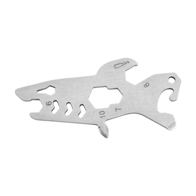 Flaschenöffner-Schraubwerkzeug aus Edelstahl für den Außenbereich, Multi-Tool-Karte, Turmform, Haiform, Giraffenform