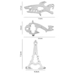 Flaschenöffner-Schraubwerkzeug aus Edelstahl für den Außenbereich, Multi-Tool-Karte, Turmform, Haiform, Giraffenform