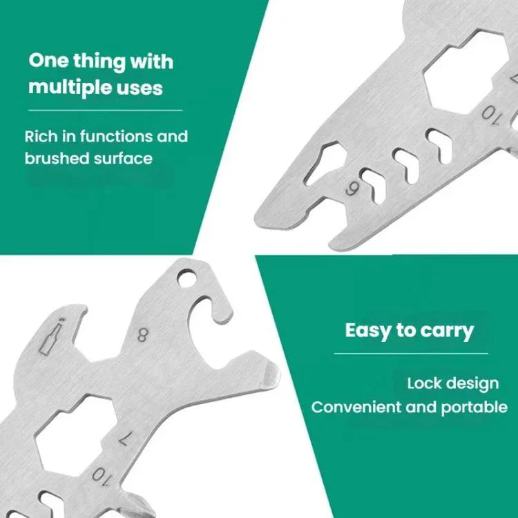 Flaschenöffner-Schraubwerkzeug aus Edelstahl für den Außenbereich, Multi-Tool-Karte, Turmform, Haiform, Giraffenform