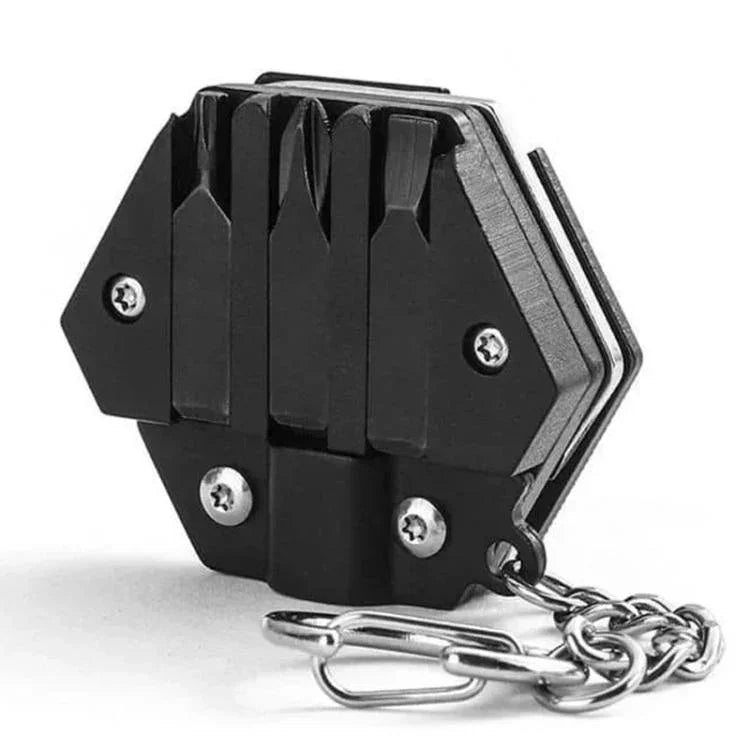 Multifunktionales Edelstahl-Taschenmesser mit Sechskantklinge zum Falten für den Outdoor-Gebrauch, EDC-Kombischraubendreher