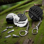 Multifunktionales Edelstahl-Taschenmesser mit Sechskantklinge zum Falten für den Outdoor-Gebrauch, EDC-Kombischraubendreher
