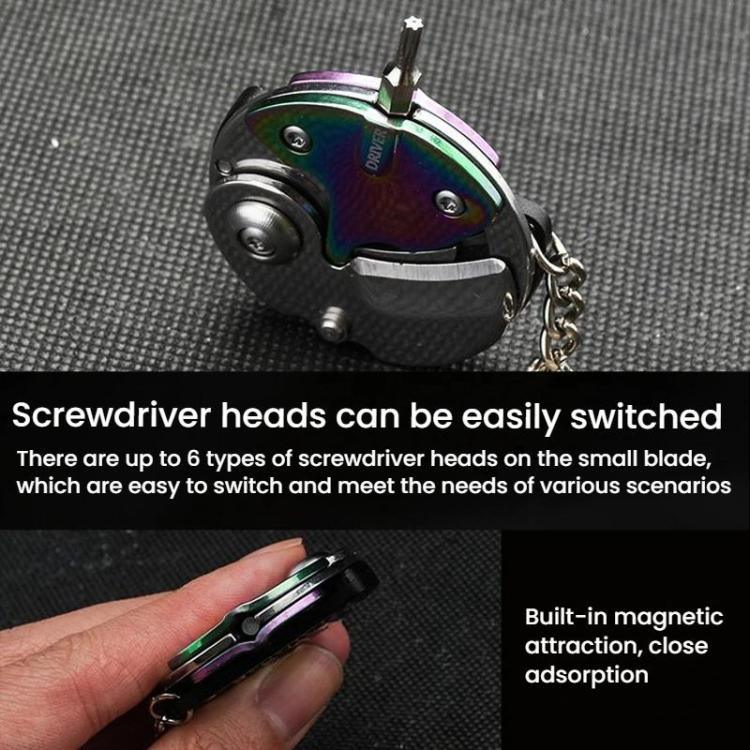 Multifunktionales Edelstahl-Taschenmesser mit Sechskantklinge zum Falten für den Outdoor-Gebrauch, EDC-Kombischraubendreher