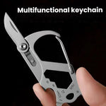 7-in-1 Outdoor Multifunktionaler Schraubendreher Flaschenöffner Tragbare Gadgets, runder Bergsteigerkarabiner