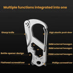 7-in-1 Outdoor Multifunktionaler Schraubendreher Flaschenöffner Tragbare Gadgets, runder Bergsteigerkarabiner