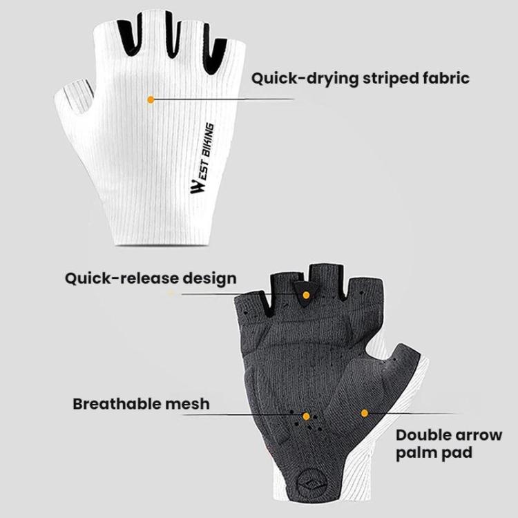 WEST BIKING Gepolsterte, atmungsaktive, rutschfeste Radsport-Trainingshandschuhe, M, L, XL, XXL