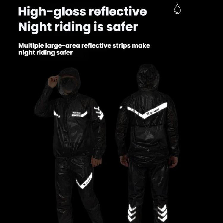 WEST BIKING Reflektierender wasserdichter leichter Fahrrad-Regenmantel für Outdoor, S, M, L, XL, XXL, XXXL, XXXXL