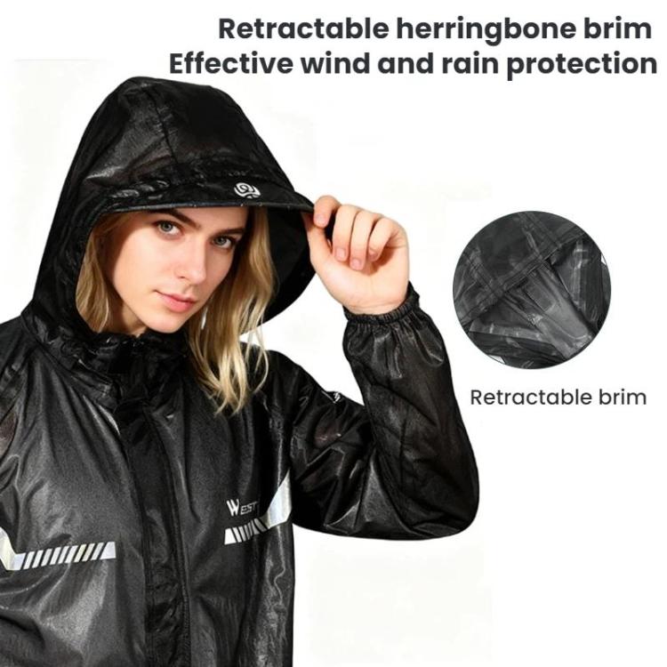 WEST BIKING Reflektierender wasserdichter leichter Fahrrad-Regenmantel für Outdoor, S, M, L, XL, XXL, XXXL, XXXXL
