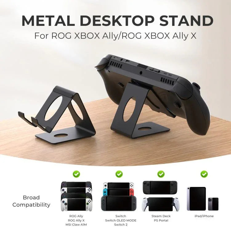 JYS Universal Metall-Tischständer für Handheld-Konsolen Kompatibel mit ROG Xbox Ally/X, Switch, Steam Deck & Lenovo Legion Go, Desktop-Ständer Weiß, Desktop-Ständer Schwarz