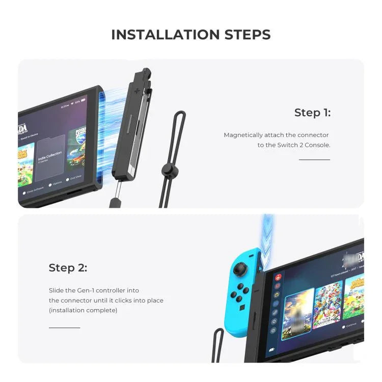 Für Nintendo Switch 1 Joy-Con auf Switch 2 Konsolen-Adapter Plug & Play Konverter