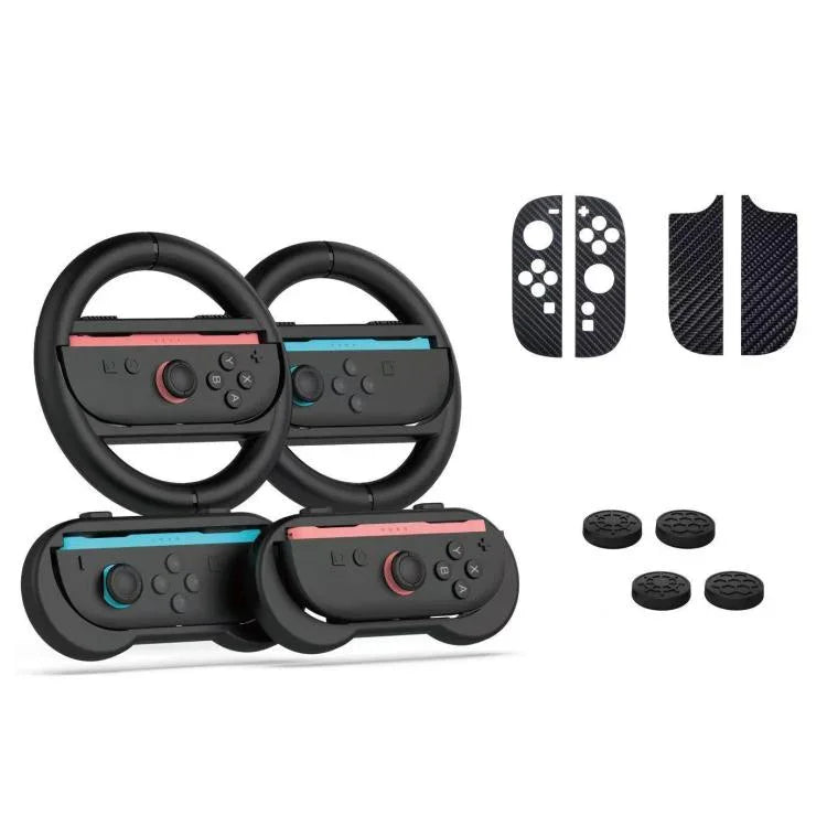 PGTECH 10-in-1 Zubehör-Bundle für Nintendo Switch 2 Lenkräder, Griffe, Thumbstick-Kappen