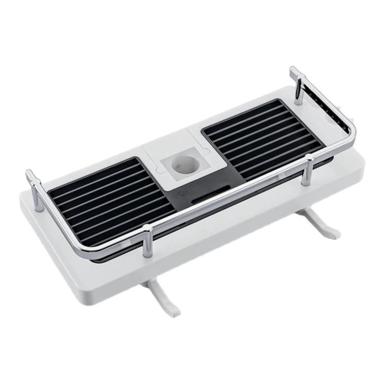 Duschstangen-Regal Erhöhtes Duschtablett Multifunktionales Badezimmer-Aufbewahrungsregal, Rundloch Weiß, Quadratloch Weiß, Rundloch Schwarz, Quadratloch Schwarz