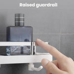 Duschstangen-Regal Erhöhtes Duschtablett Multifunktionales Badezimmer-Aufbewahrungsregal, Rundloch Weiß, Quadratloch Weiß, Rundloch Schwarz, Quadratloch Schwarz