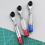 Wendbarer Magnetischer Ratschen-Schraubendreher, Glatter Griff-Bit, Rändelblauer Bit, Rändelroter Bit