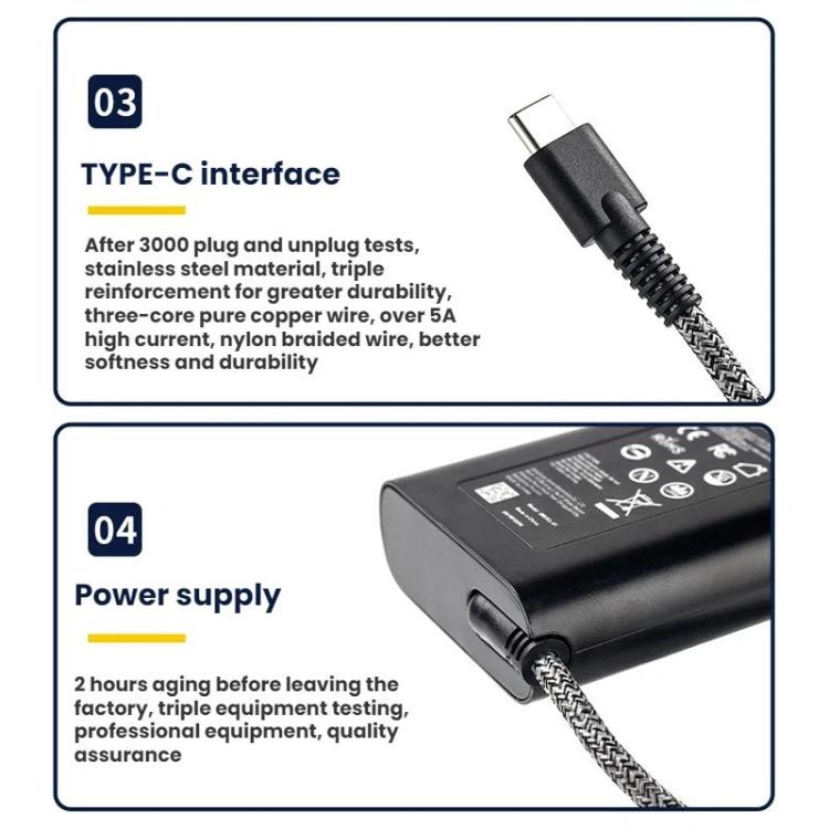 Typ-C Super-Schnelllade-PD-Ladegerät für HP Laptops, 65W 20V-3,25A, 90W 20V-4,5A