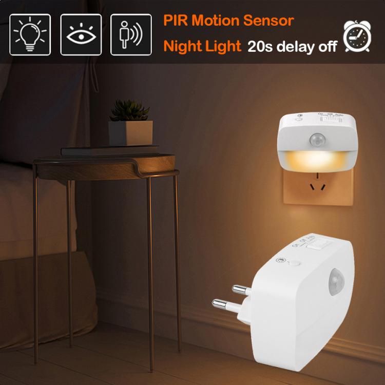 Intelligente Bewegungsmelder-Nachtlampe, 3 Farbtemperaturen, Steckdosenleuchte für Schlafzimmer, Flur, Treppen, EU-Stecker, US-Stecker