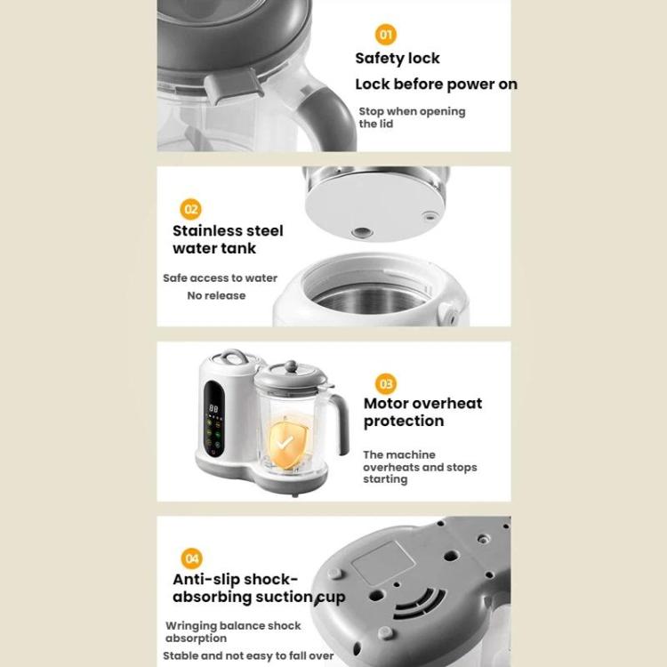 Multifunktionaler Baby-Lebensmittelprozessor Vollautomatischer Timer-Mixer, 110V US-Stecker, 220V EU-Stecker, 220V UK-Stecker