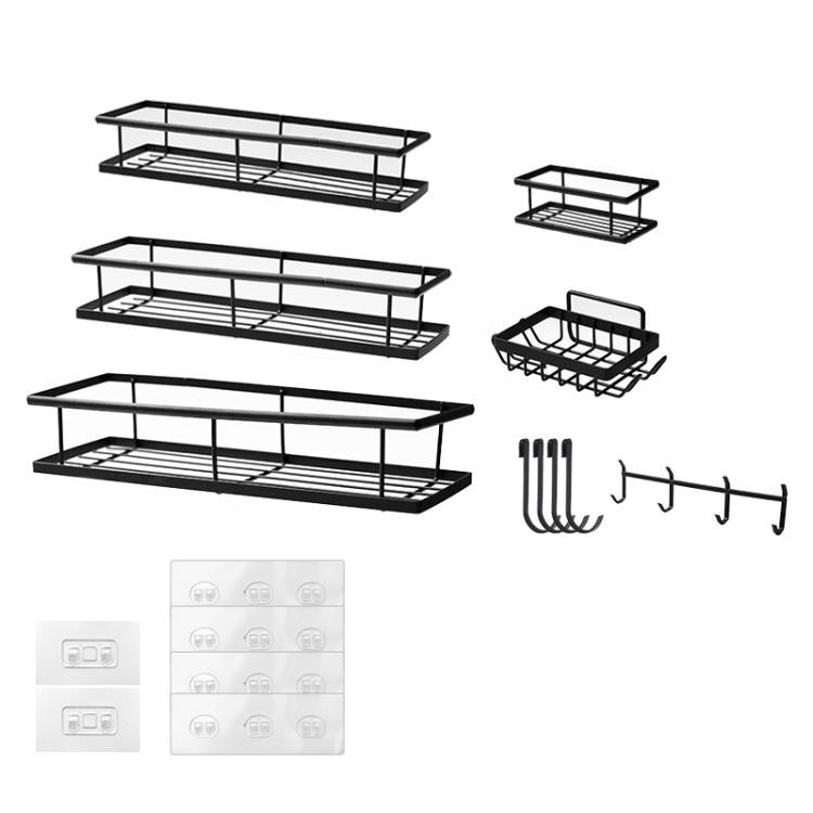 Wandmontierter, bohrfreier Badezimmer-Toilettenartikel-Organizer