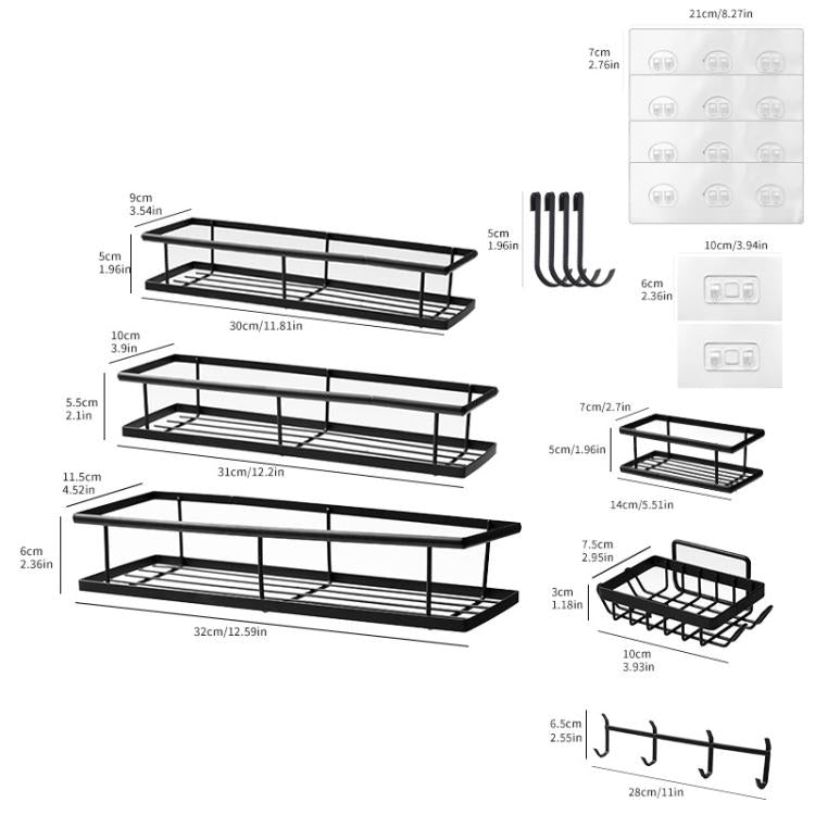 Wandmontierter, bohrfreier Badezimmer-Toilettenartikel-Organizer