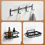 Wandmontierter, bohrfreier Badezimmer-Toilettenartikel-Organizer