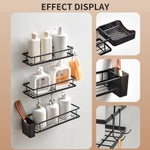 Wandmontierter, bohrfreier Badezimmer-Toilettenartikel-Organizer