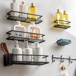 Wandmontierter, bohrfreier Badezimmer-Toilettenartikel-Organizer