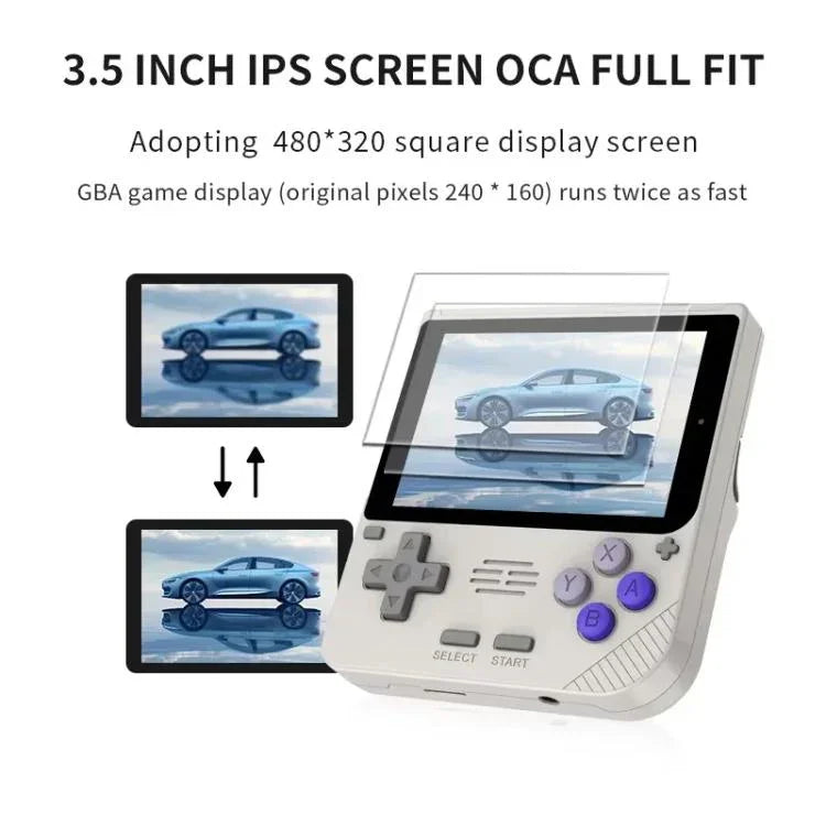 POWKIDDY V10 Retro Handheld-Spielekonsole 3,5-Zoll IPS OCA Full Fit, Quad-Core Cortex-A35 1,5GHz, 64G, 128G