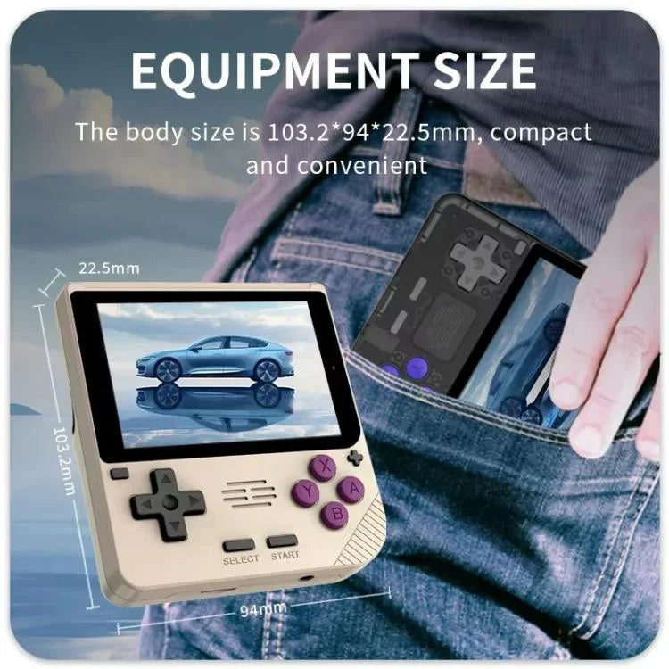 POWKIDDY V10 Retro Handheld-Spielekonsole 3,5-Zoll IPS OCA Full Fit, Quad-Core Cortex-A35 1,5GHz, 64G, 128G