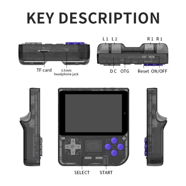 POWKIDDY V10 Retro Handheld-Spielekonsole 3,5-Zoll IPS OCA Full Fit, Quad-Core Cortex-A35 1,5GHz, 64G, 128G