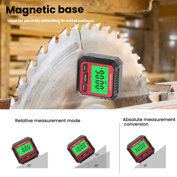 Digitaler Neigungsmesser mit Magnetfuß & LCD-Display Mini Winkelmesser Gradmesser Neigungsmesser, VA107