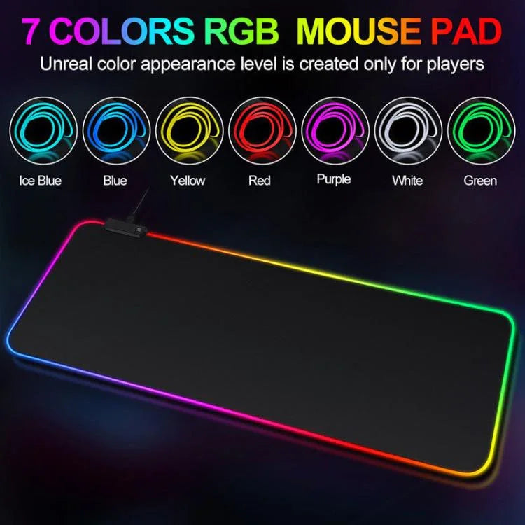Micro-USB LED leuchtende Maus-Tastatur-Unterlage RGB bunte Lichter gesperrte Kante verdickte Maus-Schreibtischunterlage, 250x350x3mm, 250x350x4mm, 300x800x3mm, 300x800x4mm, 400x900x3mm, 400x900x4mm